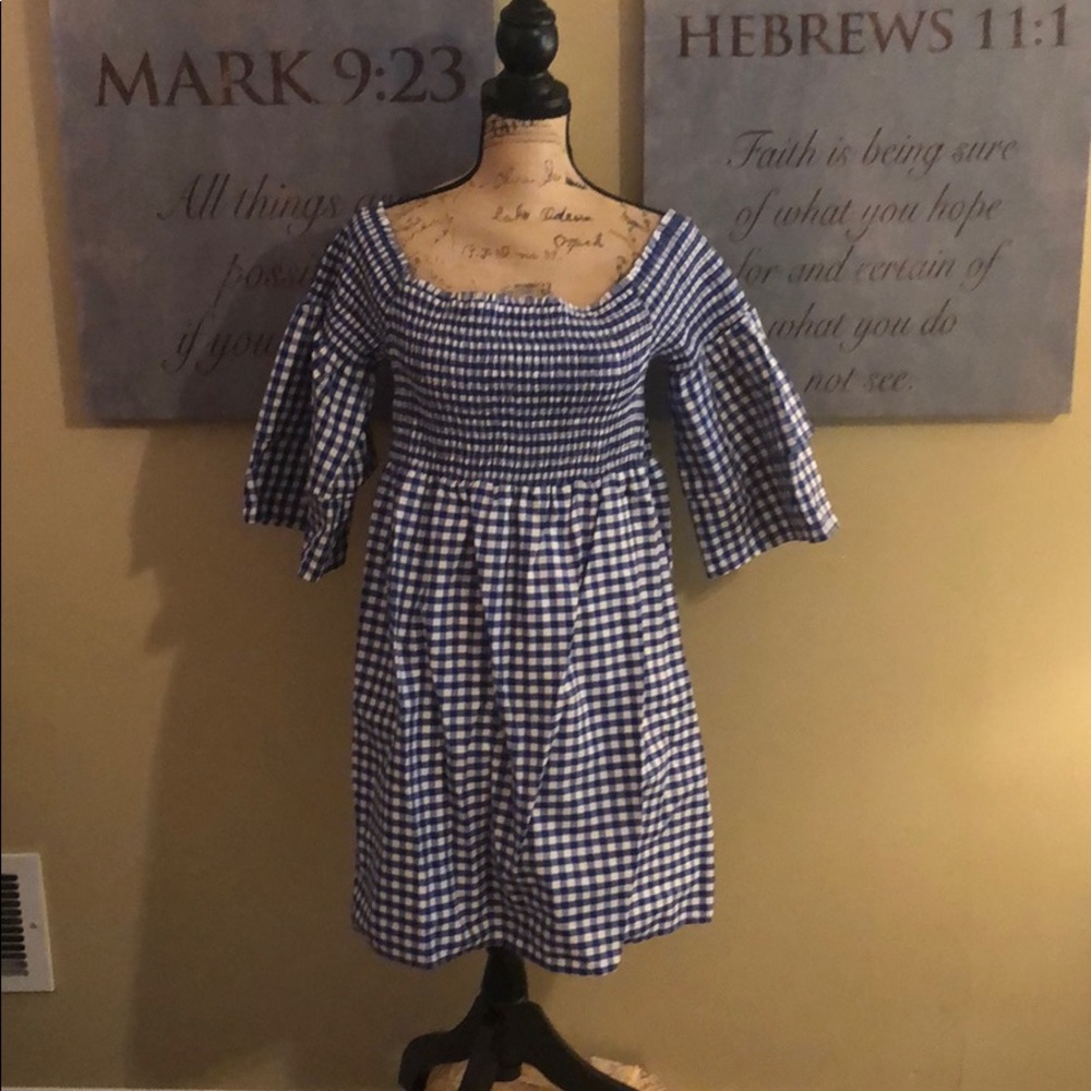 Blue & white checker board Dress